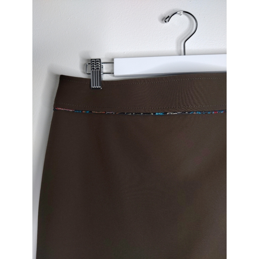 Tristan Brown Skirt with Patterned Lining Design
